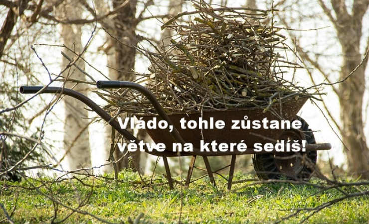 Vládo, řežeš si pod zadkem větev