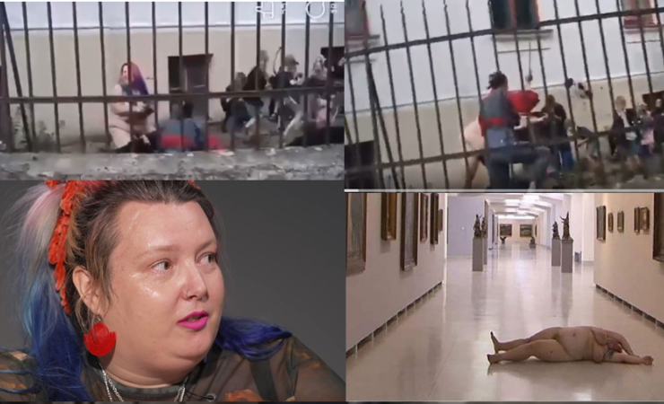 "Umělkyně" se válí nahá jako prase