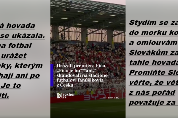 Hulákající blbci: Češi si spletli fotbal s hospodou. Fico možná není svatý, ale není to váš fackovací panák