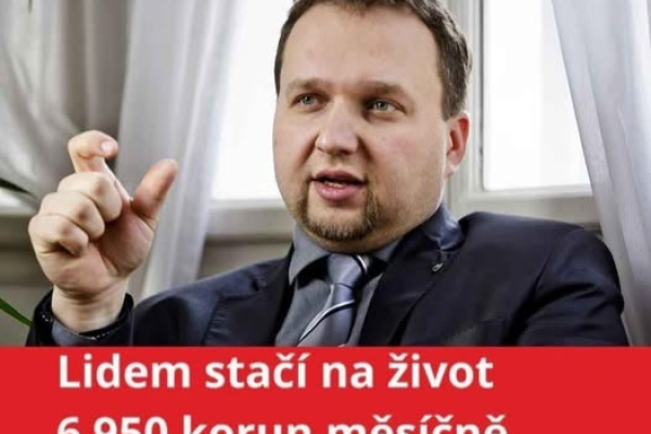 Na obyčejný život podle Jurečky stačí 6 950 Kč aneb "Sytý hladovému nevěří"